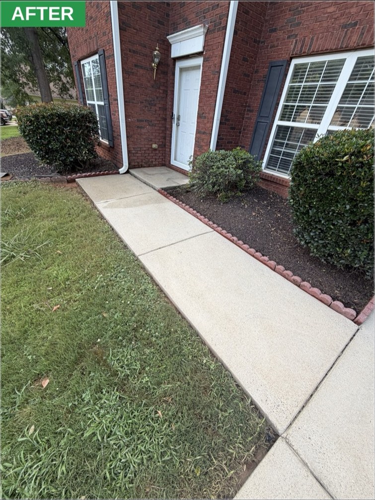 Walkway after pressure washing